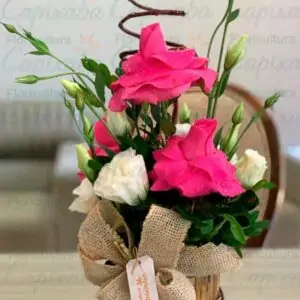 Arranjo de Rosas Pink Solitare