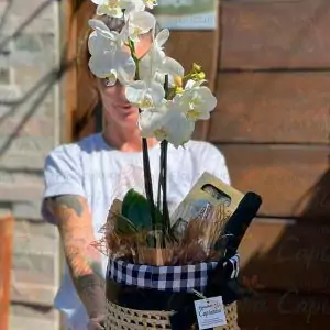 CESTARIA BRINDE AS FLORES