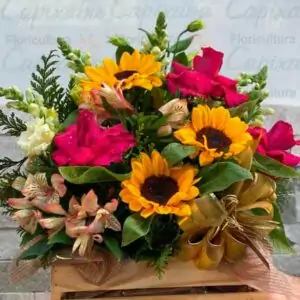 Arranjo Treliça de Rosas e Girassóis